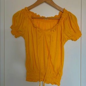 BELLE DU JOR YELLOW RUFFLE TOP